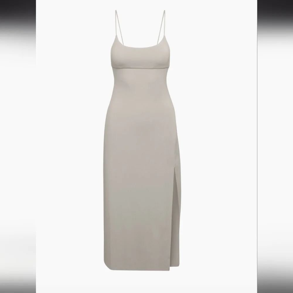 Wilfred Dreamweaver midi slit tie open back dress ashen gray S - Picture 1 of 8